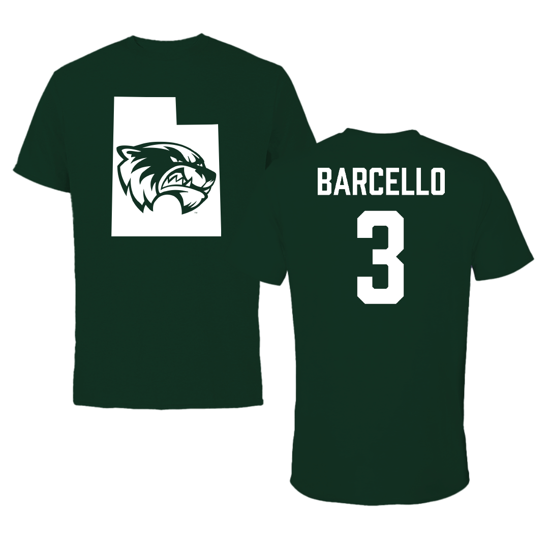 Utah Valley University Basketball Forest Green State Tee - #3 Amanda Barcello