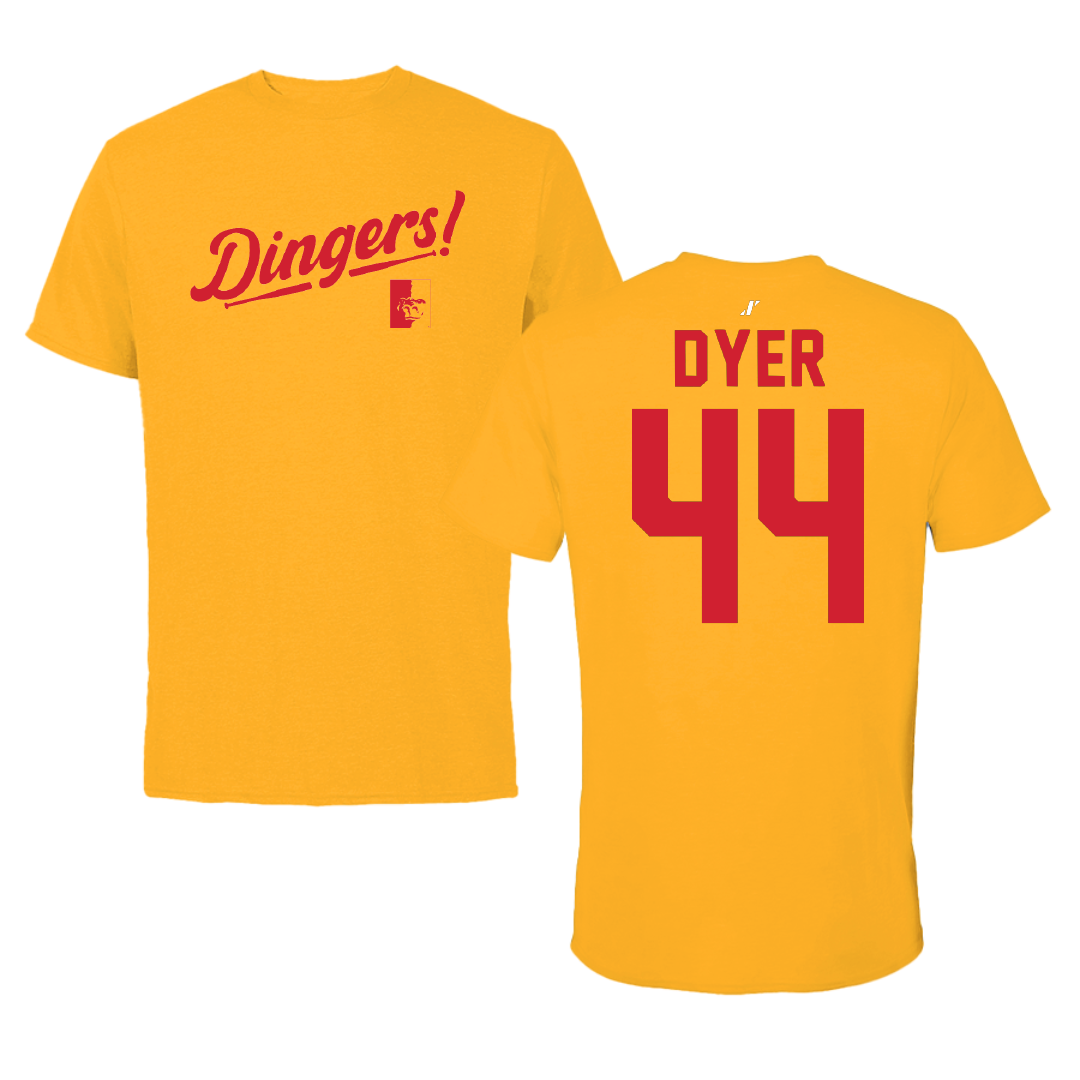 Pittsburg State University Baseball Gold Dingers Tee - #44 Hayden Dyer