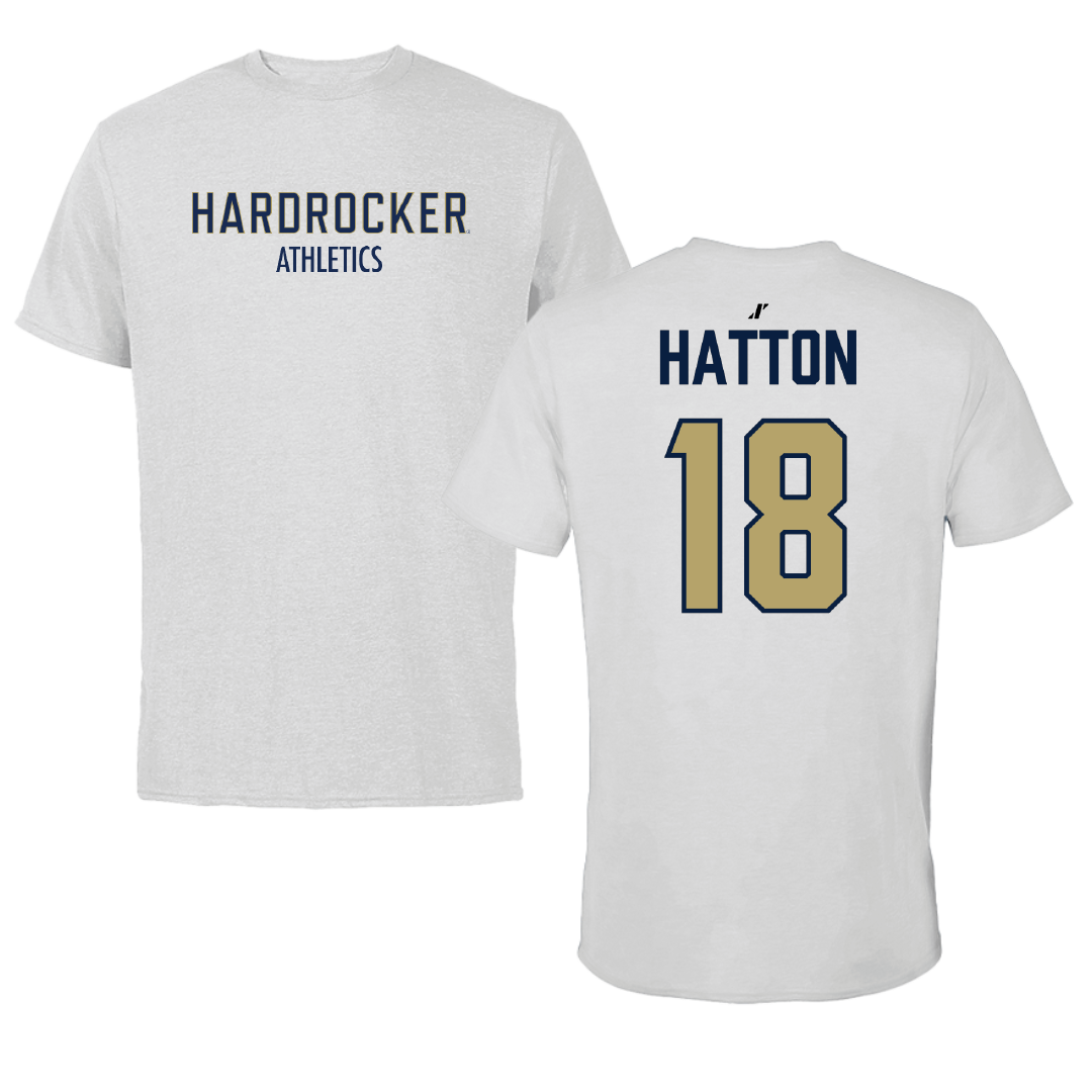 South Dakota Mines Football Light Gray Performance Tee - #18 Evan Hatton