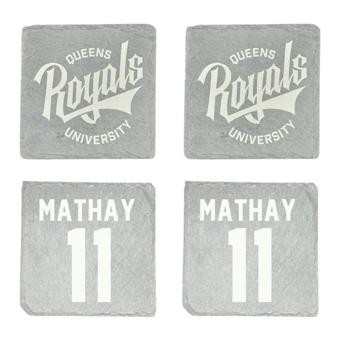 Queens University of Charlotte Baseball Stone Coaster (4 Pack)  - #11 Tommy Mathay
