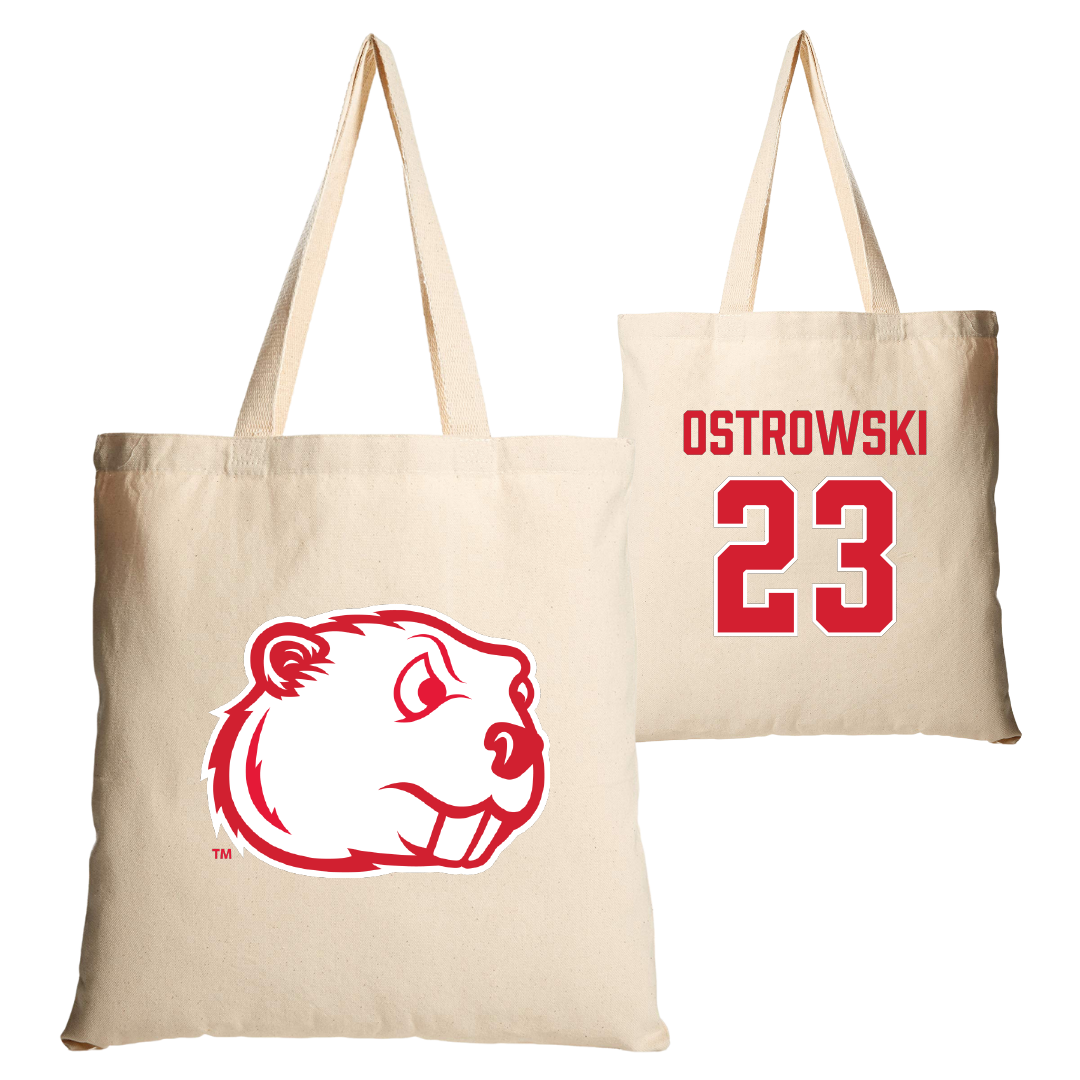 Minot State University Soccer Tan Canvas Tote Bag - #23 Morgan Ostrowski