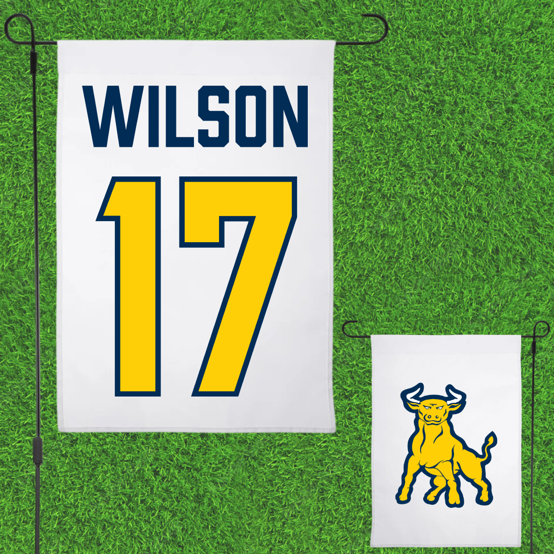 Johnson C. Smith University Football White Garden Flag - #17 Elijah Wilson