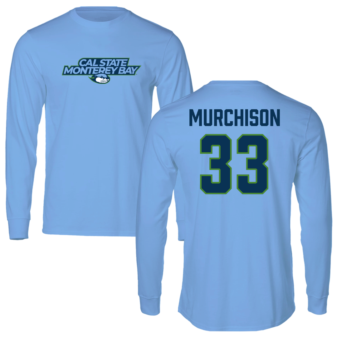 Cal State Monterey Bay Baseball Carolina Blue Long Sleeve - #33 Cole Murchison
