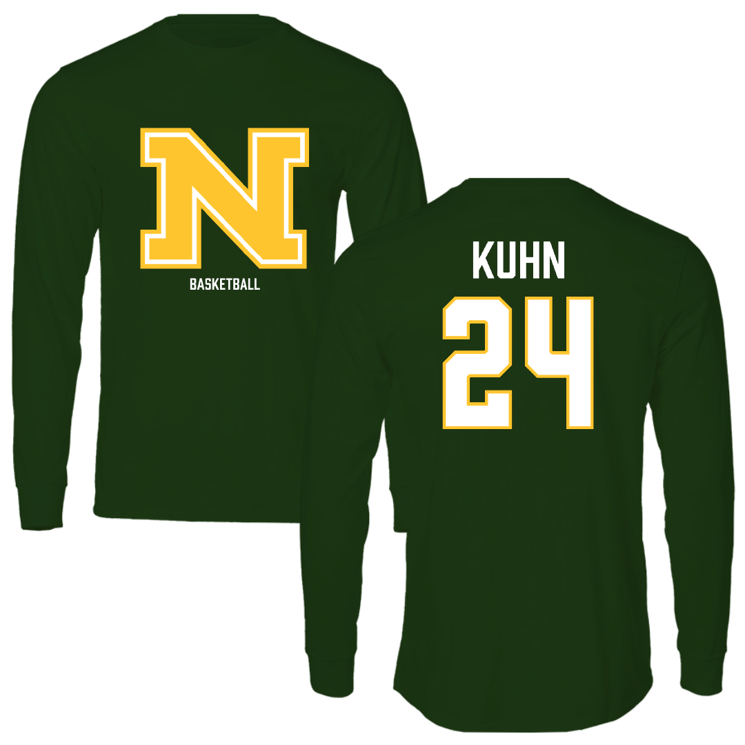 Northern Michigan University Basketball (W) Forest Green Performance Long Sleeve - #24 Makaylee Kuhn