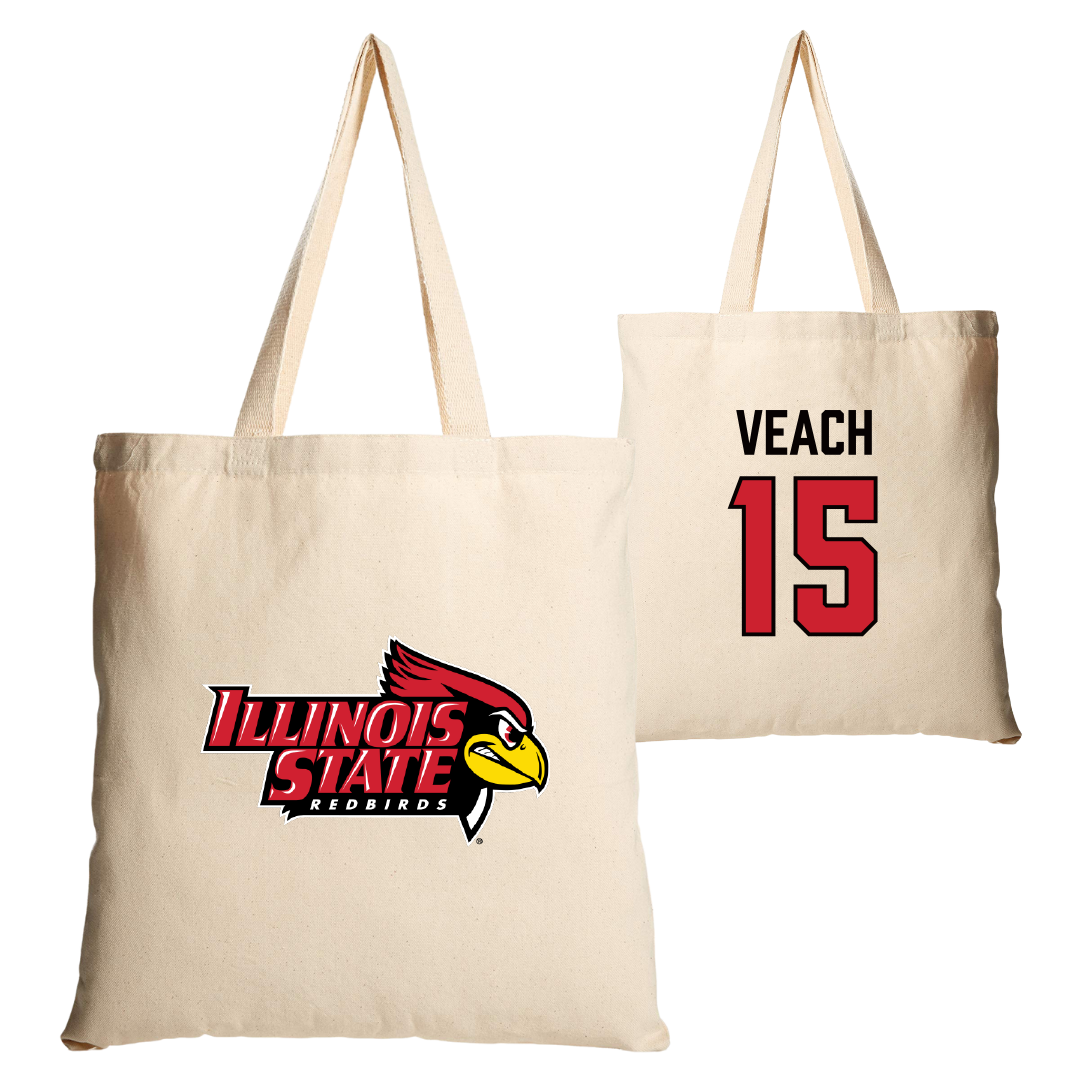 Illinois State University Basketball Tan Canvas Tote Bag - #15 Taylor Veach