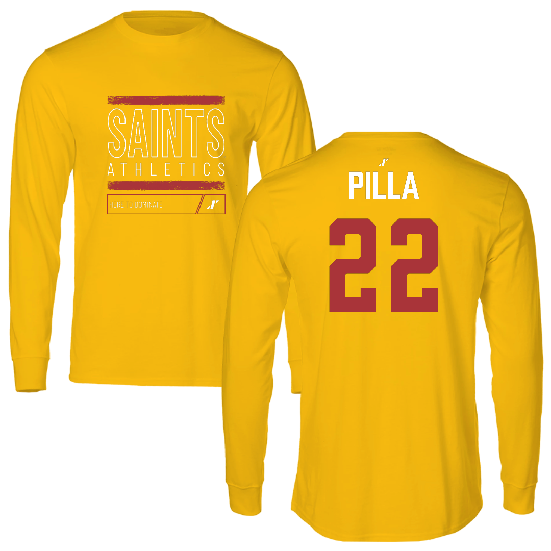 Flagler College Lacrosse Gold Dominate Performance Long Sleeve - #22 Jack Pilla