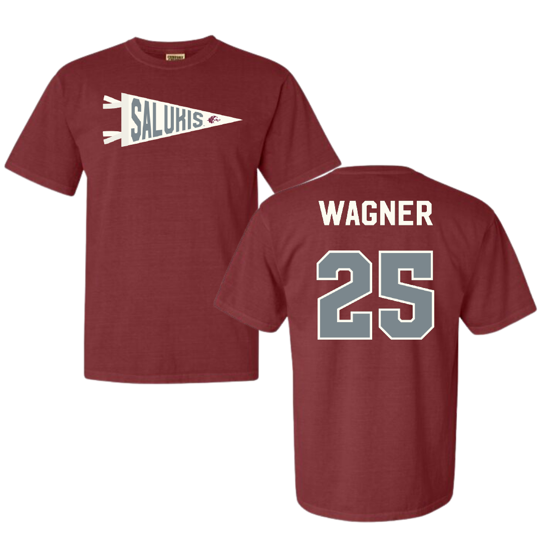 Southern Illinois University at Carbondale Football Maroon Pennant Comfort Colors Tee - #25 Kayleb Wagner
