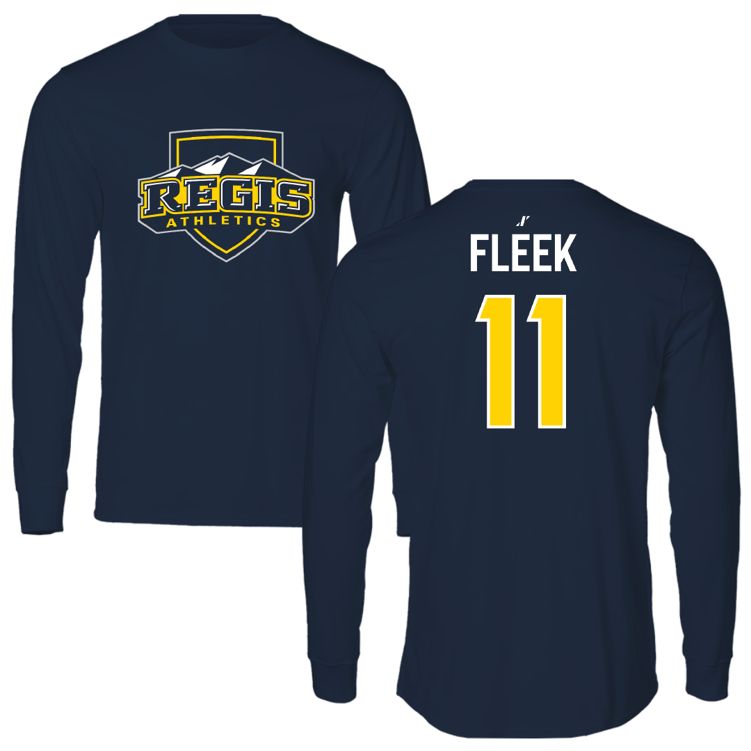 Regis University (Colorado) Baseball Navy Long Sleeve - #11 Linus Fleek
