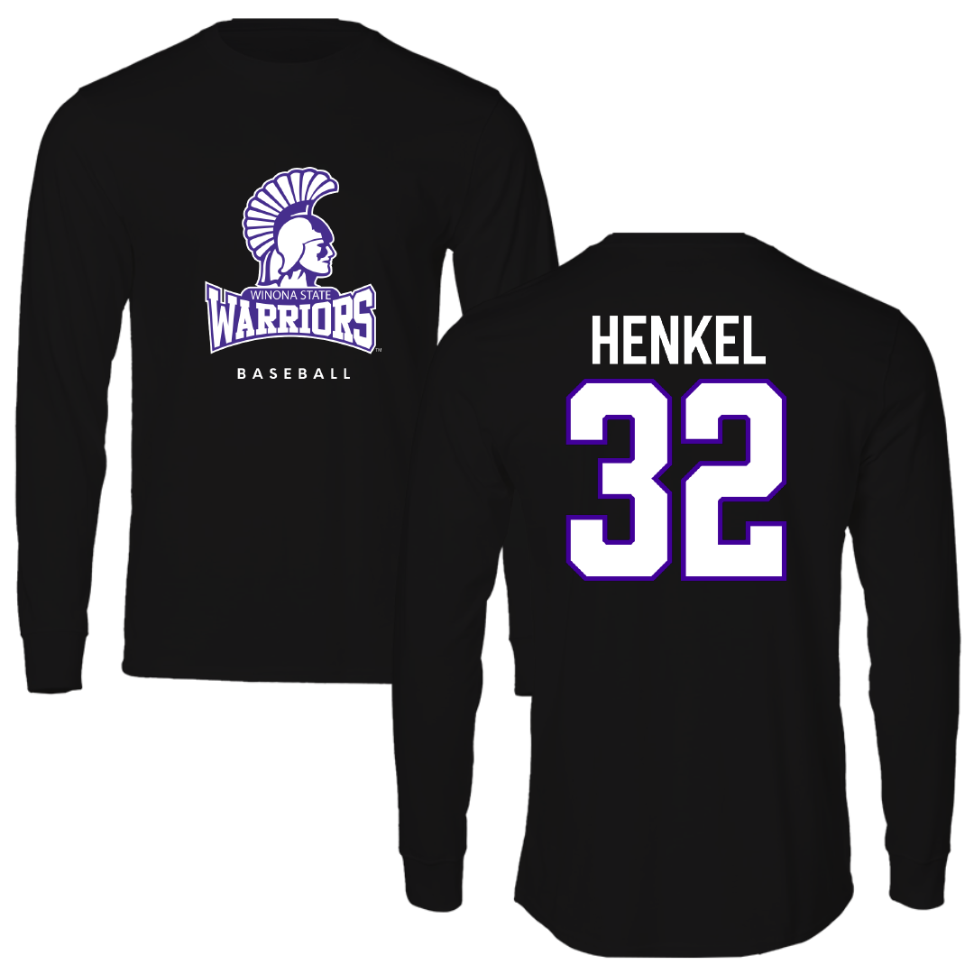 Winona State University Baseball Black Long Sleeve - #32 George Henkel