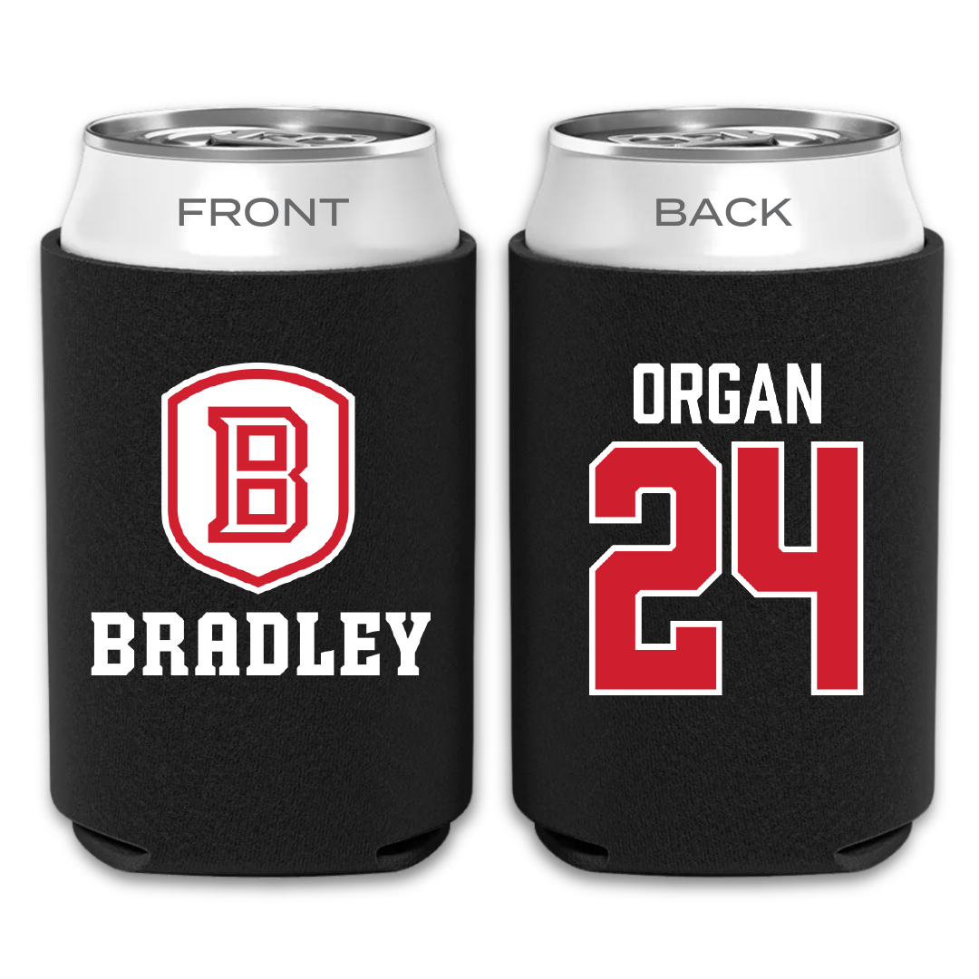 Bradley University Softball Black Can Cooler - #24 Hannah Organ