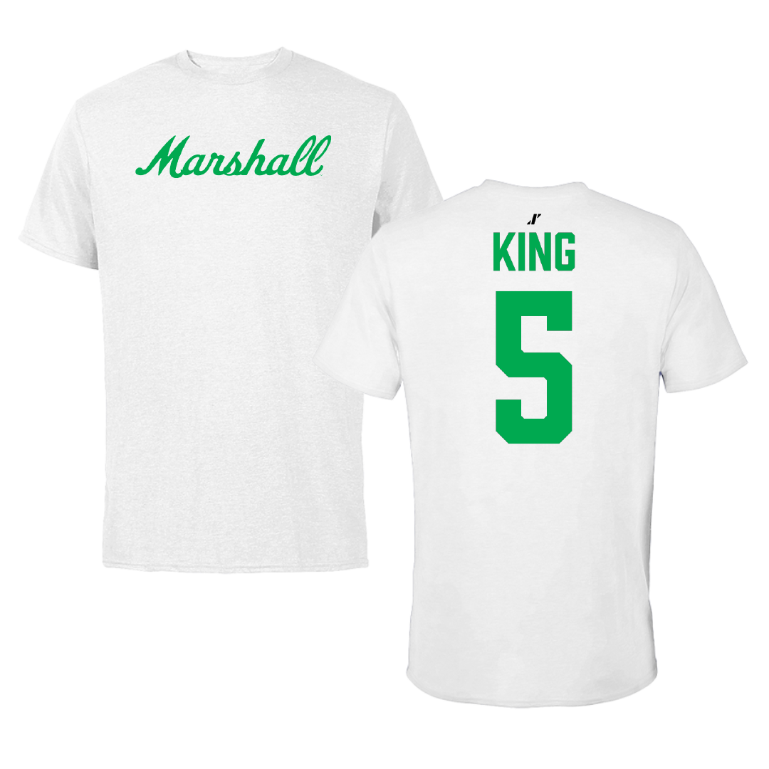 Marshall University Softball White Tee - #5 Jules King