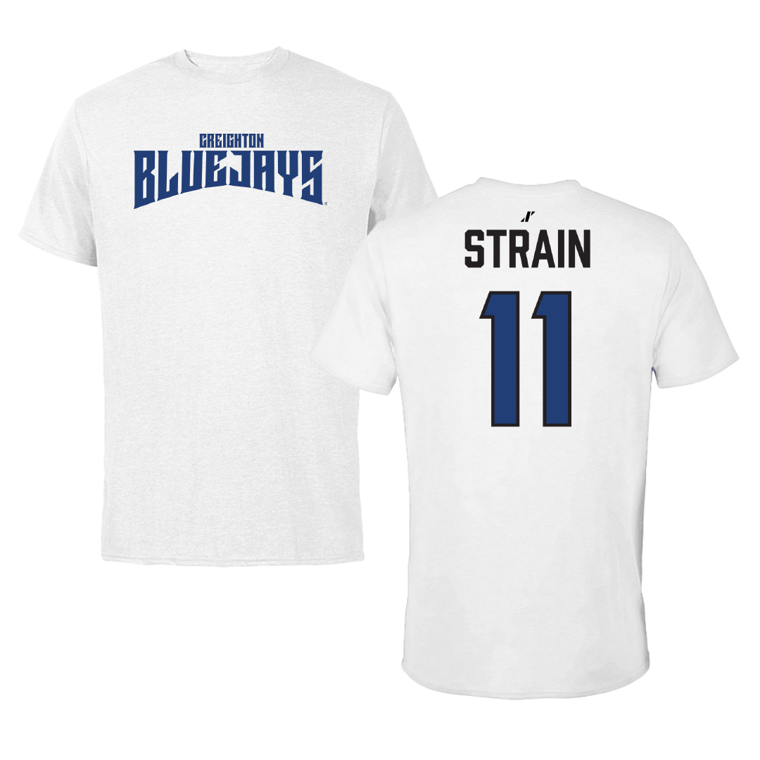 Creighton University Volleyball White Classic Performance Tee - #11 Emersen Strain