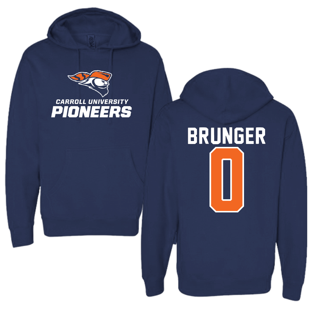 Carroll University Soccer Navy Hoodie - #0 Jason Brunger