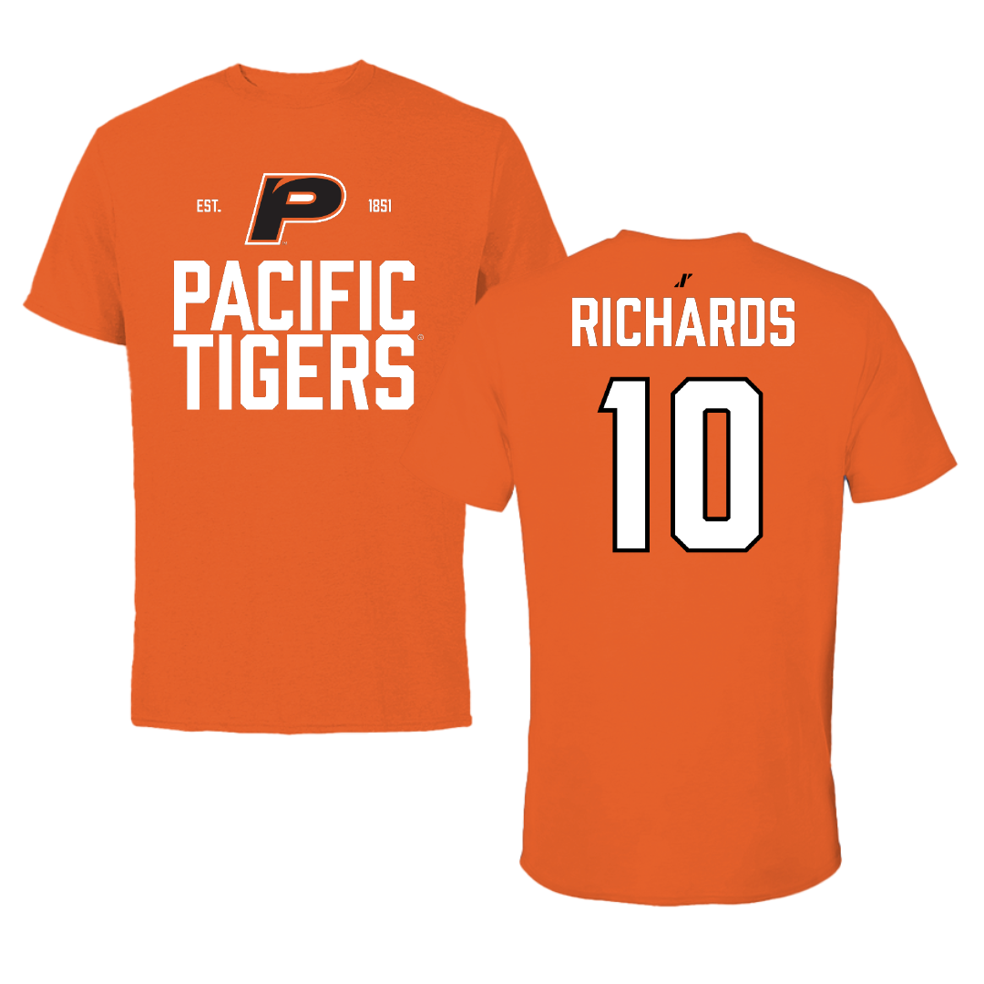 University of the Pacific Baseball Orange General Tee - #10 Peyton Richards