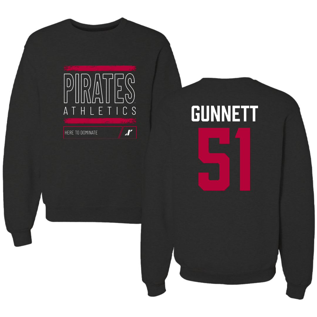 Whitworth University Baseball Black Dominate Crewneck - #51 Reed Gunnett