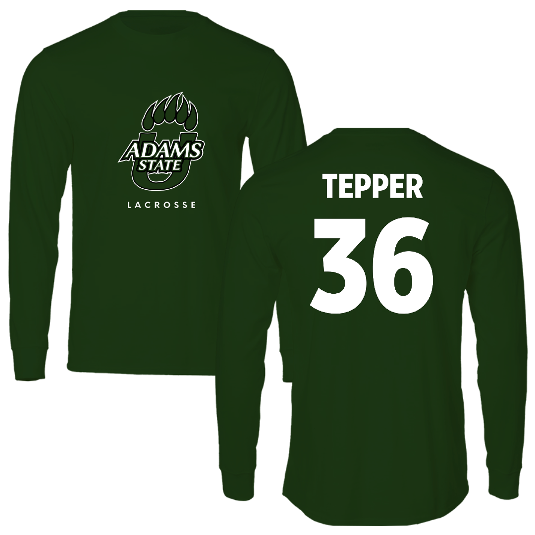 Adams State University Lacrosse Forest Green Performance Long Sleeve - #36 Nolan Tepper