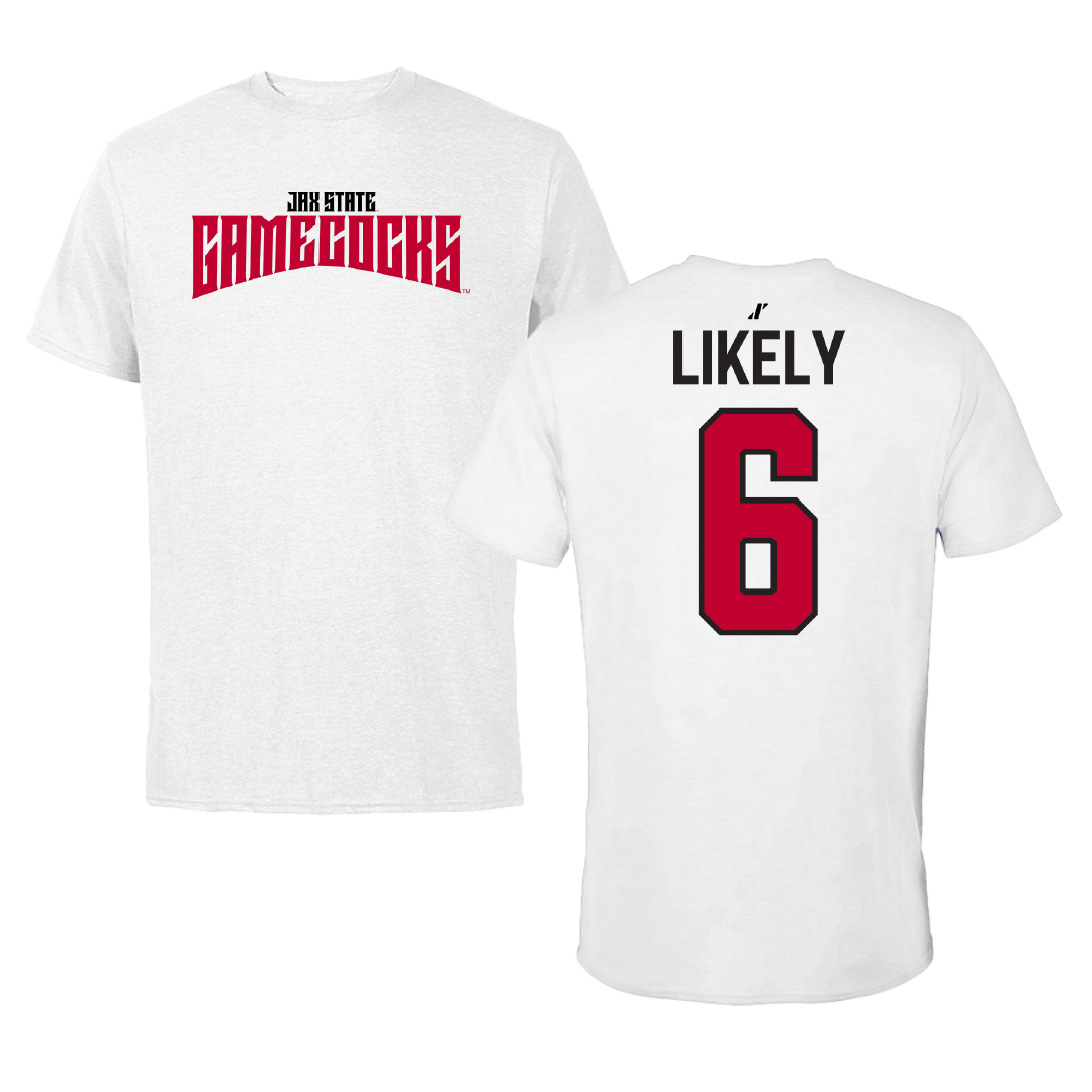 Jacksonville State University Football White Classics Tee - #6 Jalen Likely