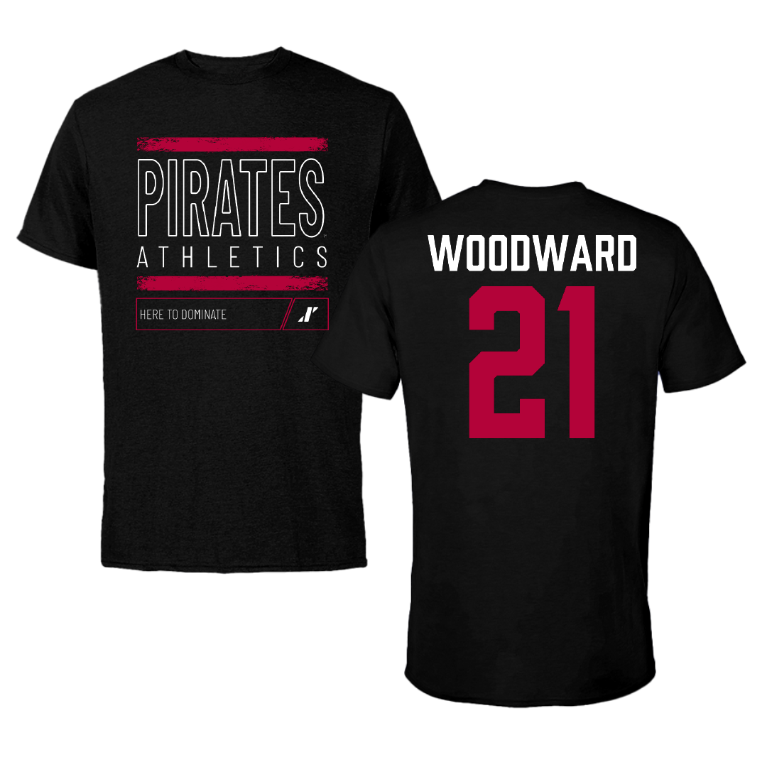 Whitworth University Baseball Black Dominate Performance Tee - #21 AJ Woodward