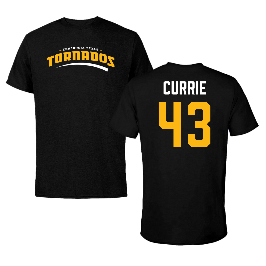Concordia University (Texas) Baseball Black Performance Tee - #43 Travis Currie