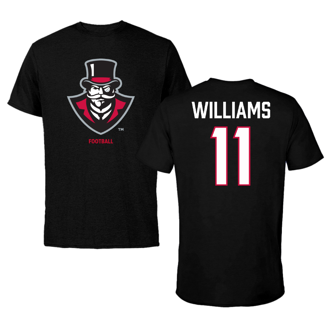 Austin Peay State University Football Black Performance Tee - #11 Brodie Williams