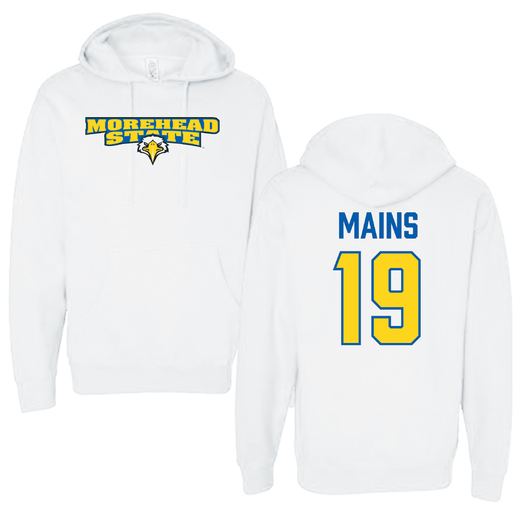 Morehead State University Baseball White Hoodie - #19 Hayden Mains