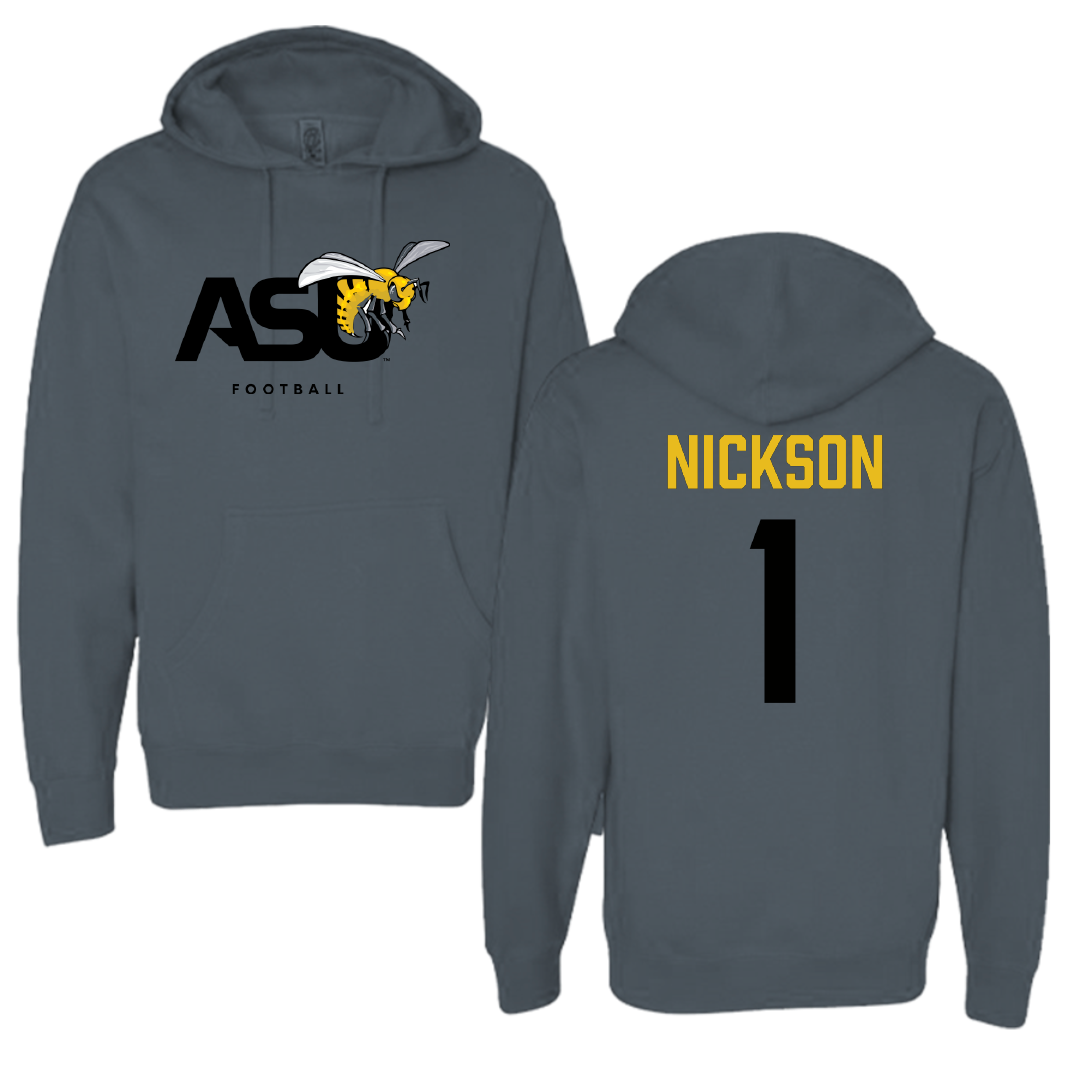 Alabama State University Football Dark Gray Hoodie - #1 Willie Nickson