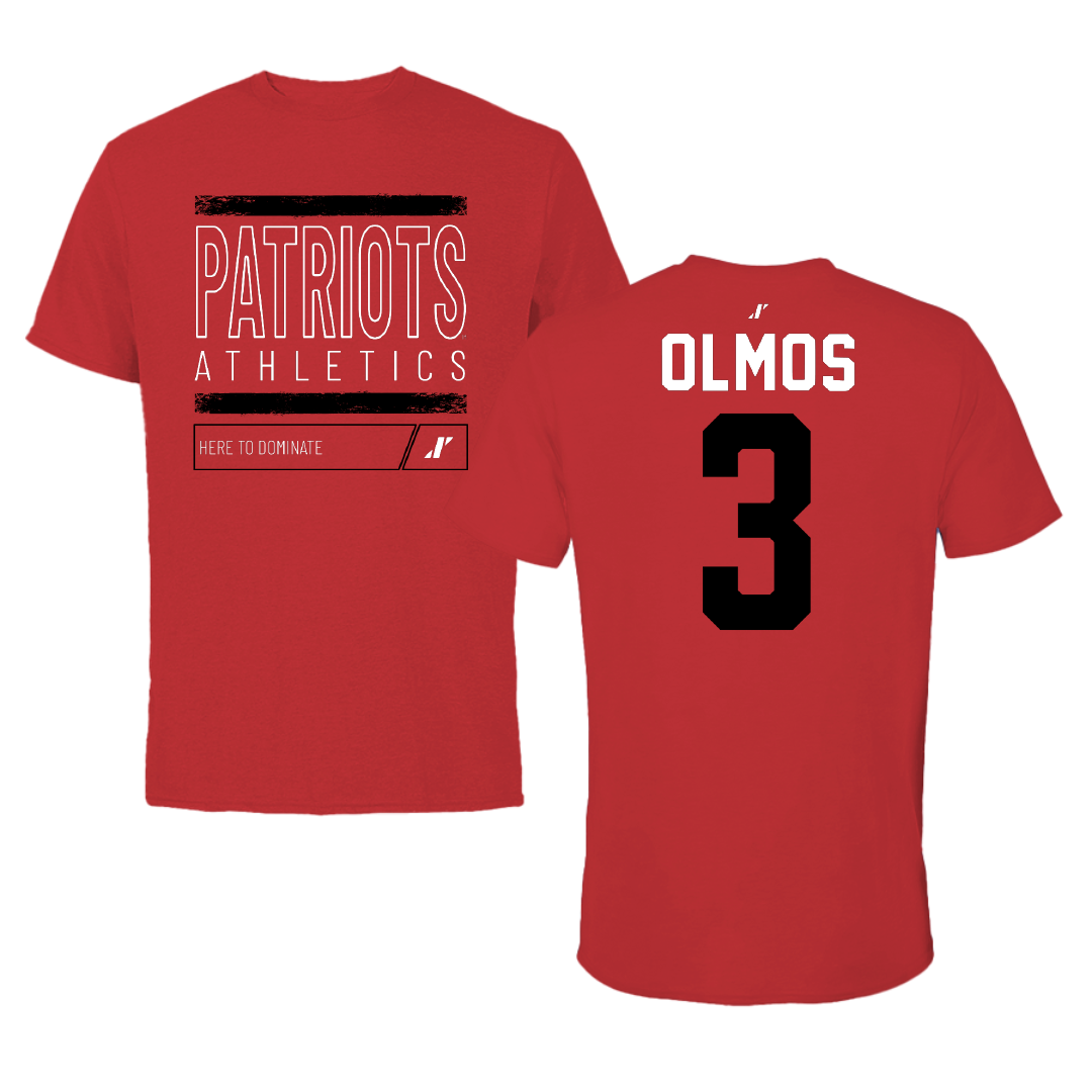 Dallas Baptist University Soccer Red Dominate Performance Tee - #3 Angelina Olmos