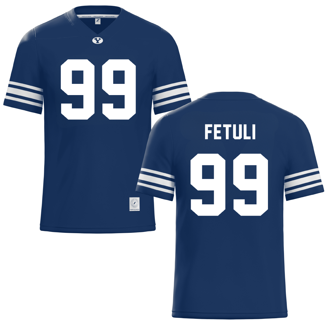Brigham Young University Navy Football Jersey - #99 Ulavai Fetuli
