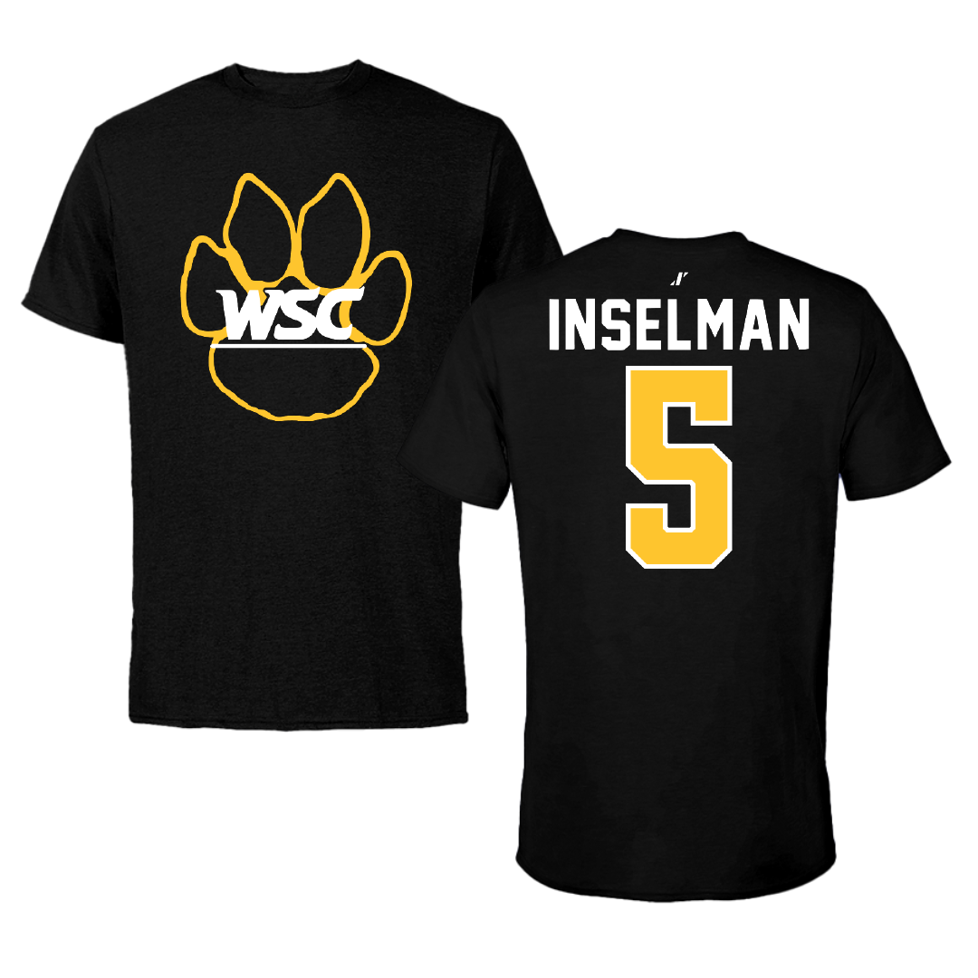 Wayne State College (Nebraska) Basketball Black Performance Tee - #5 Evan Inselman