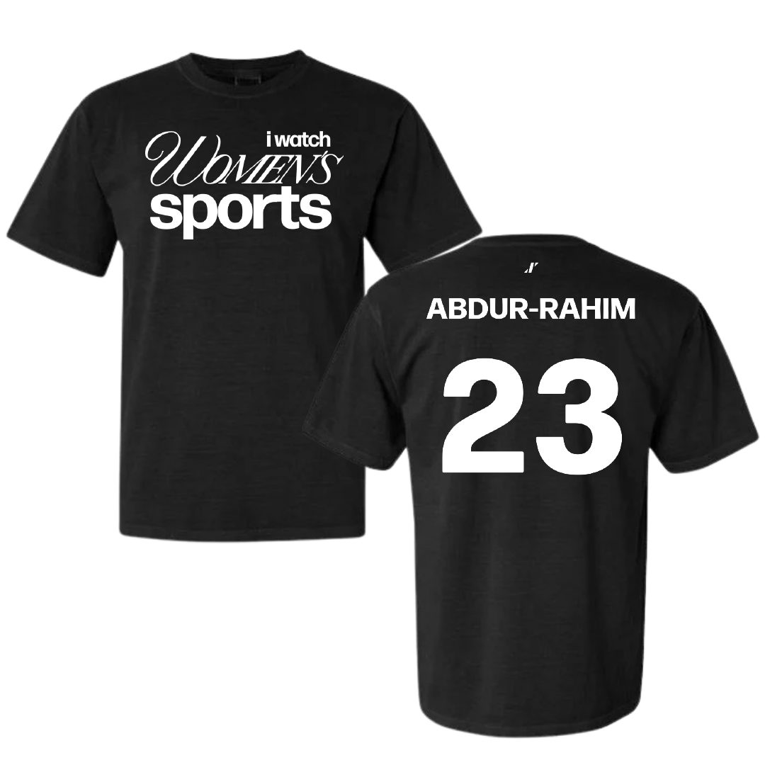 Southern Methodist University Basketball Black WHM Comfort Colors Tee - #23 Amirah Abdur-Rahim