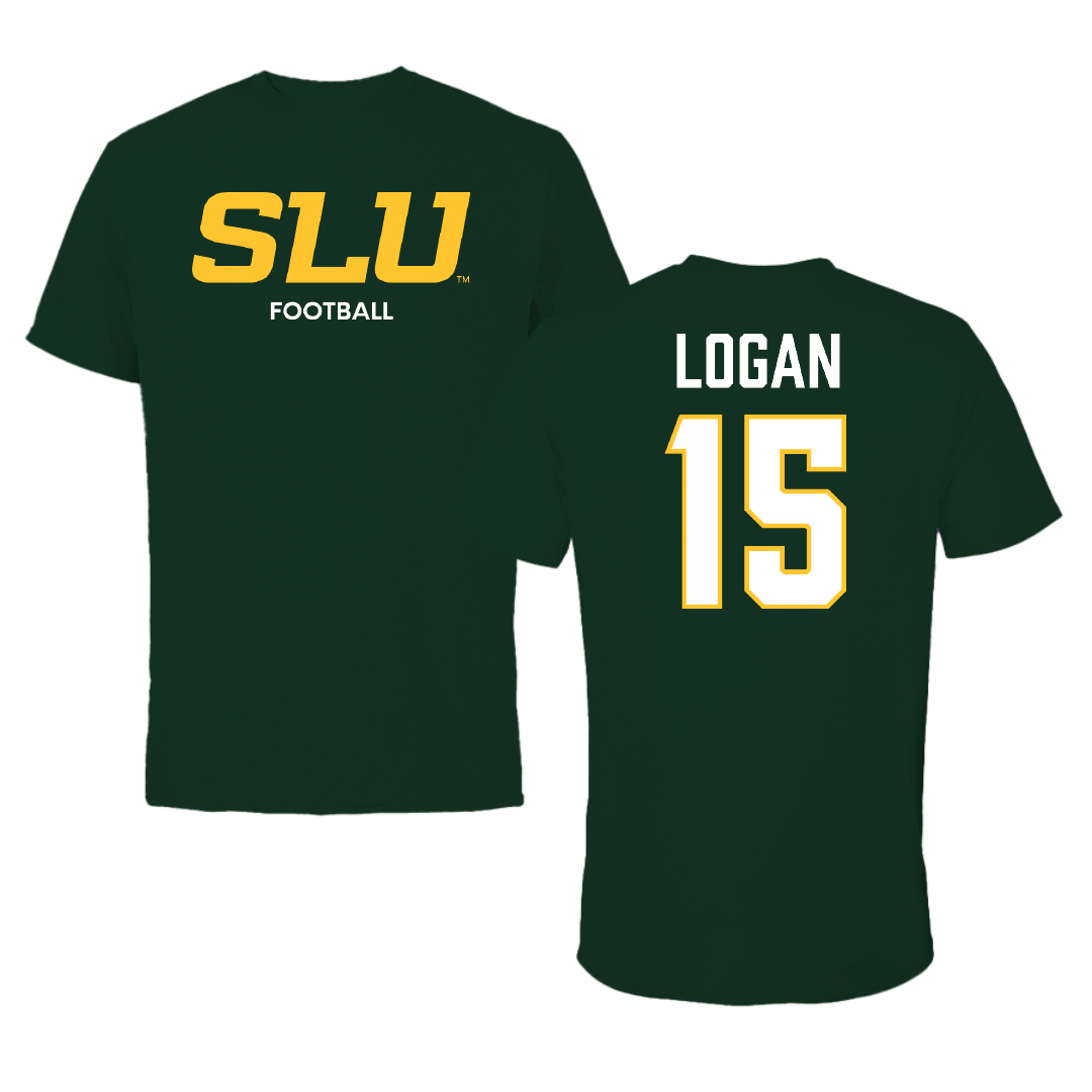Southeastern Louisiana University Football Forest Green Tee - #15 Jacob Logan