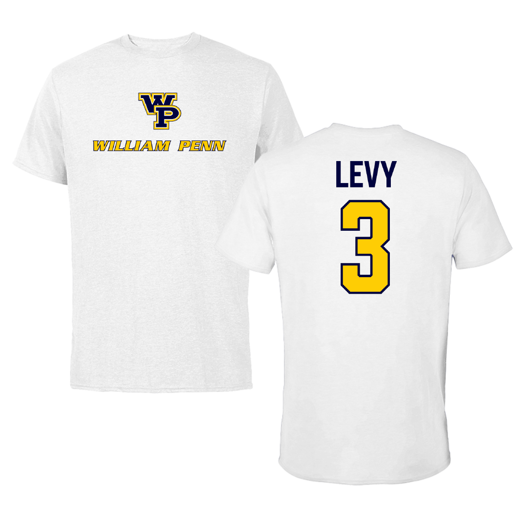 William Penn University Lacrosse (M) White Performance Tee - #3 Nate Levy