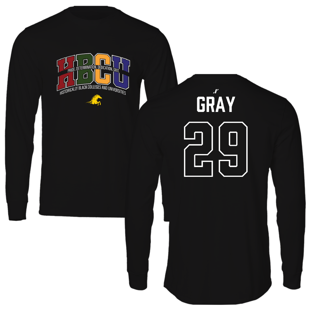 Kentucky State University Football Black HBCU Performance Long Sleeve - #29 Timothy Gray