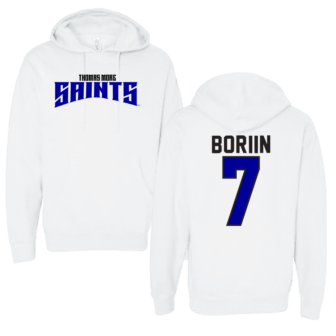 Thomas More University Lacrosse White Classic Hoodie - #7 Nick Boriin