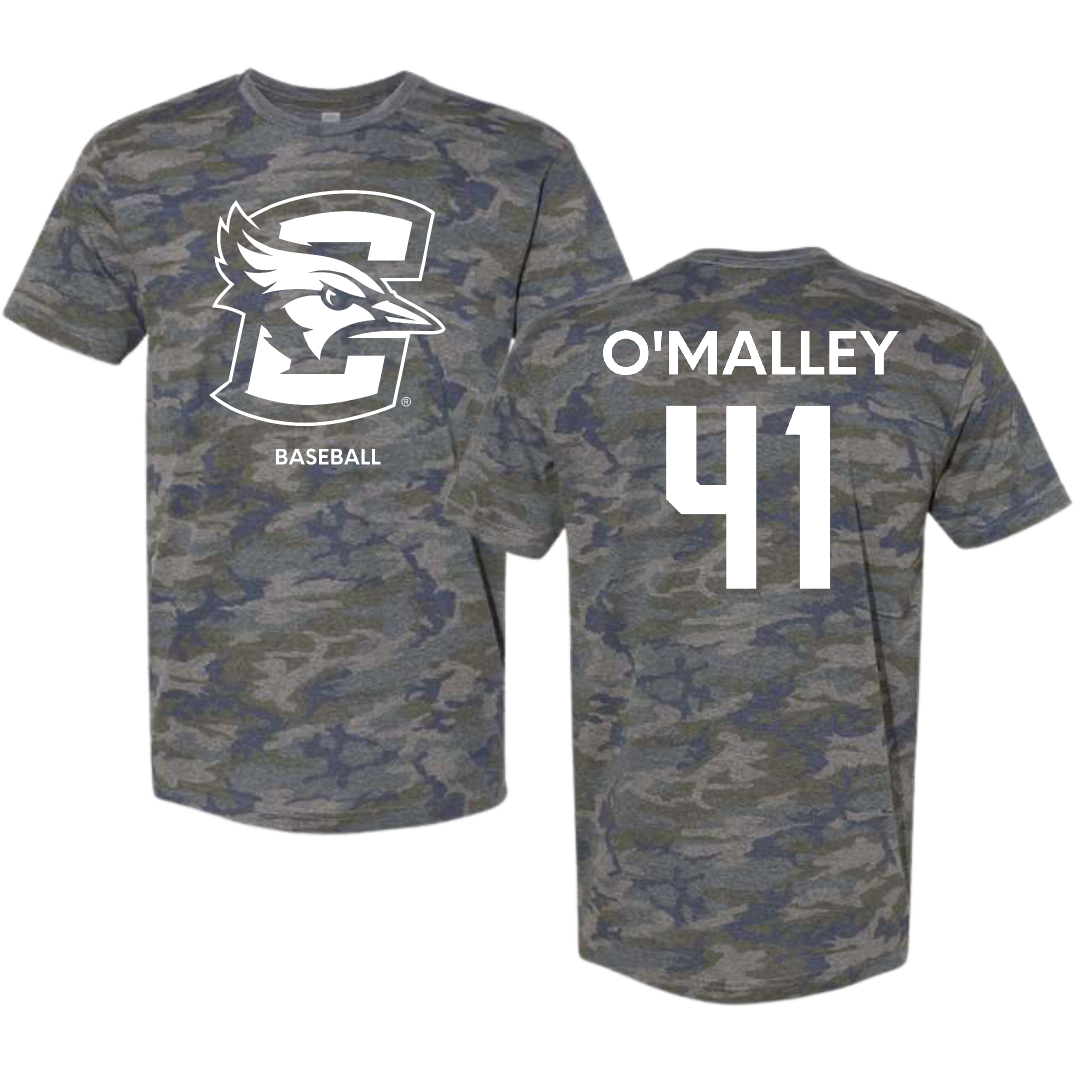 Creighton University Baseball Vintage Camo Tee - #41 Robert O'Malley
