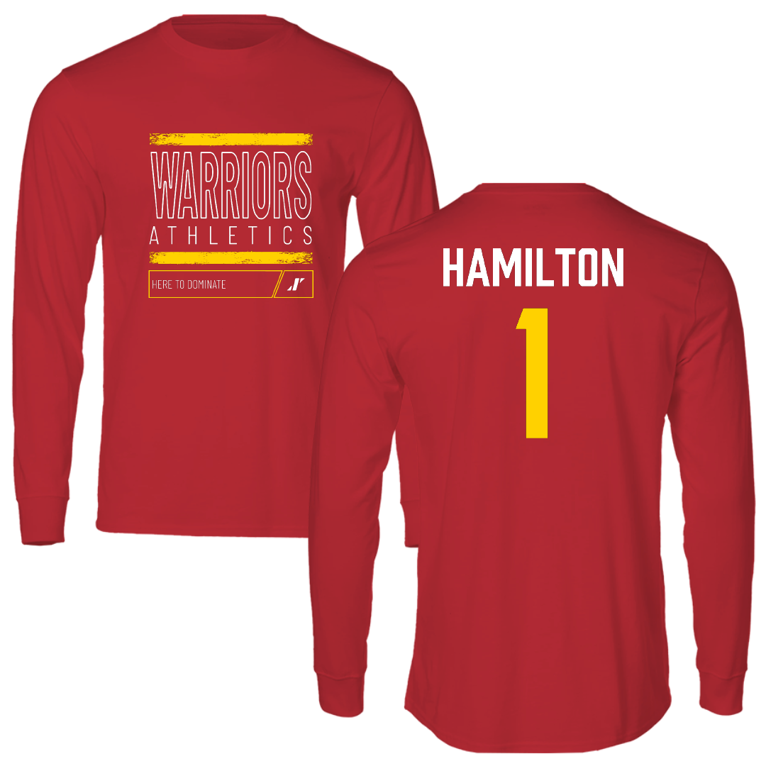 Stanislaus State Basketball (W) Red Dominate Performance Long Sleeve - #1 Nerissa Hamilton