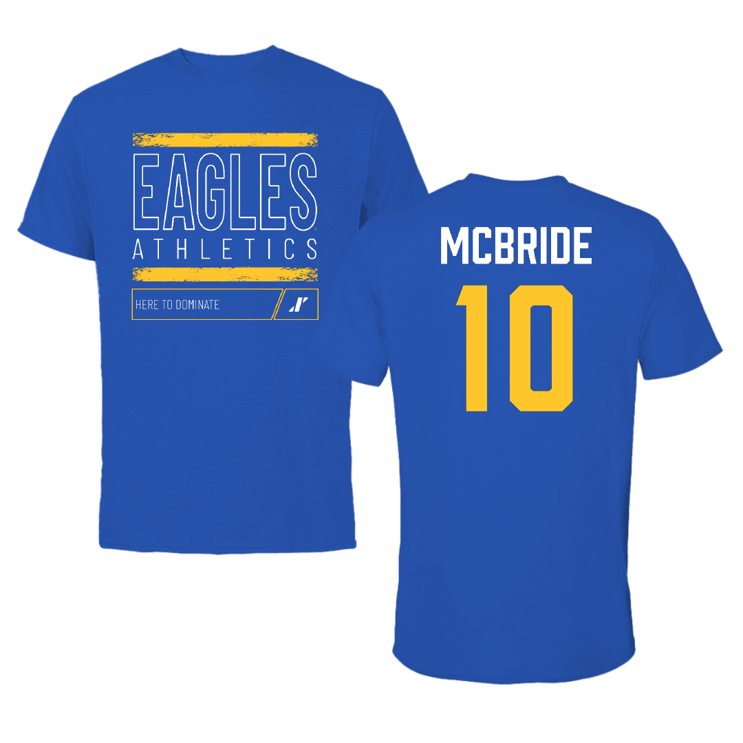 Williams Baptist University Softball Blue Dominate Performance Tee - #10 Megan McBride