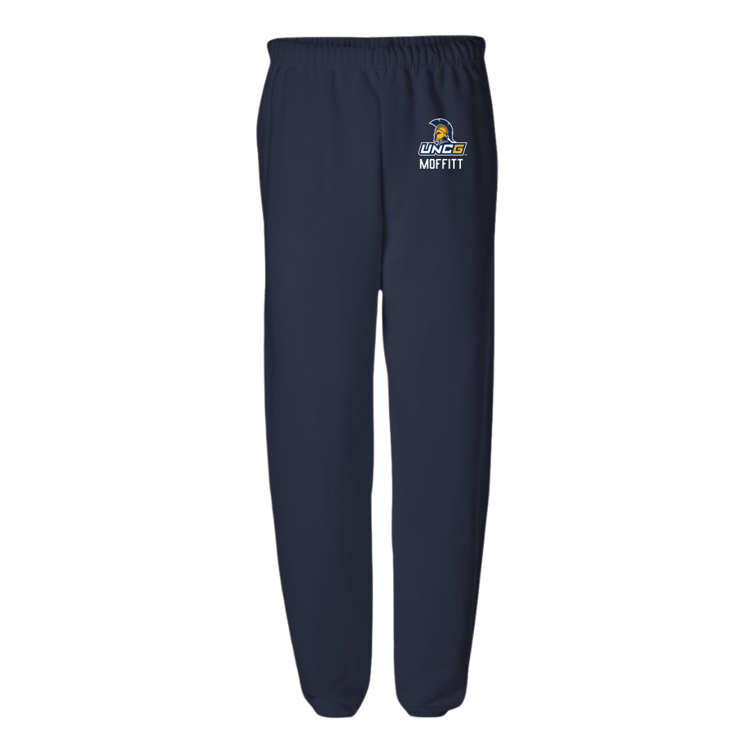 UNC Greensboro Basketball (W) Navy Sweatpants - #15 Rylan Moffitt