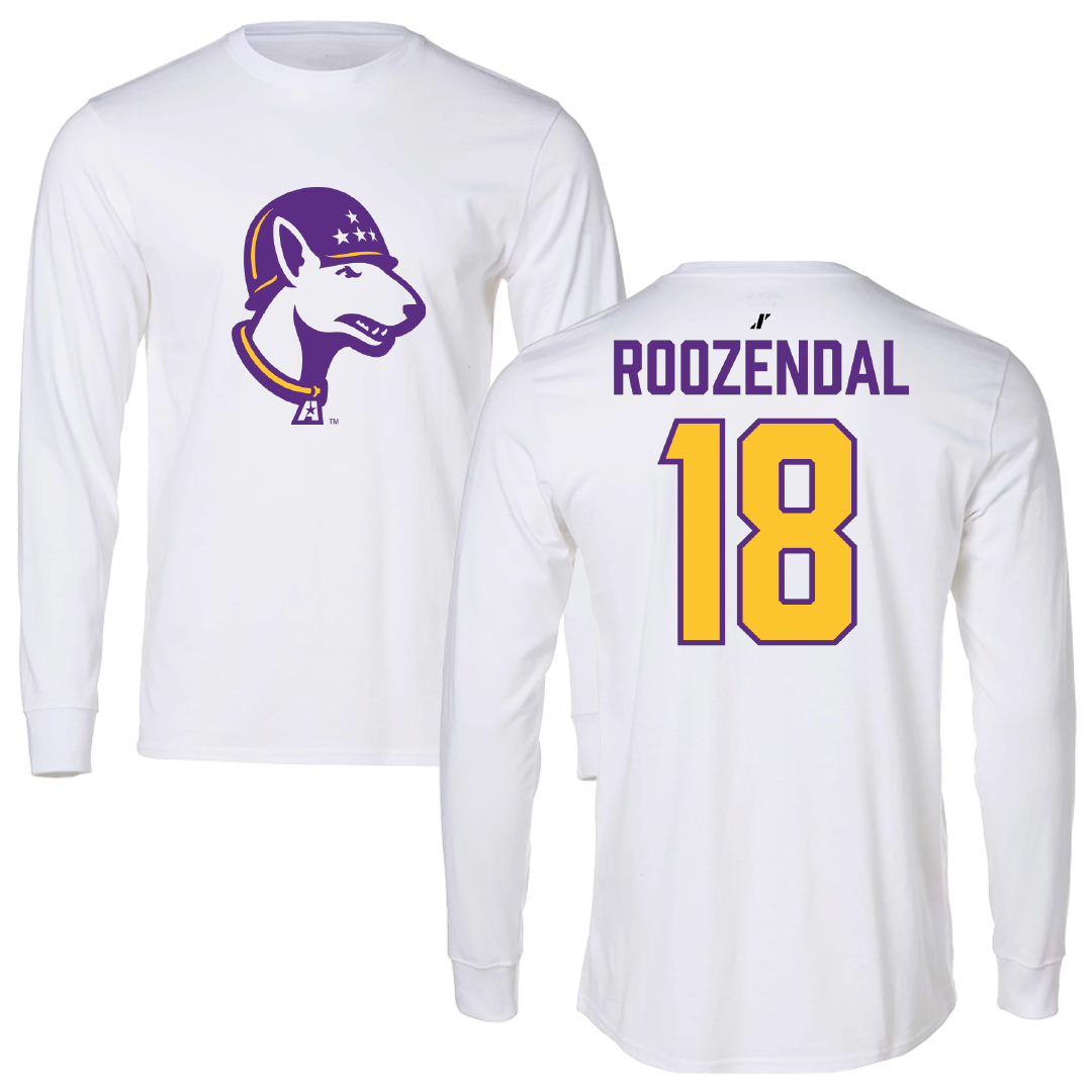 Louisiana State University-Alexandria Baseball White Performance Long Sleeve - #18 Stephen Roozendal