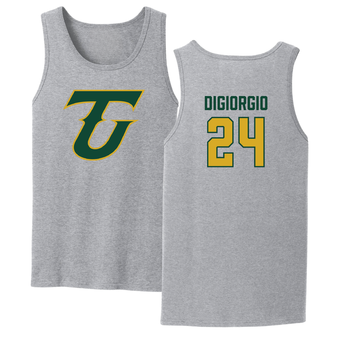 Tiffin University Lacrosse Sport Gray Tank Top - #24 Aaron DiGiorgio