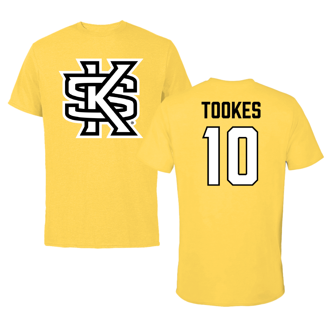 Kennesaw State University Football Yellow Tee - #10 Ethan Tookes