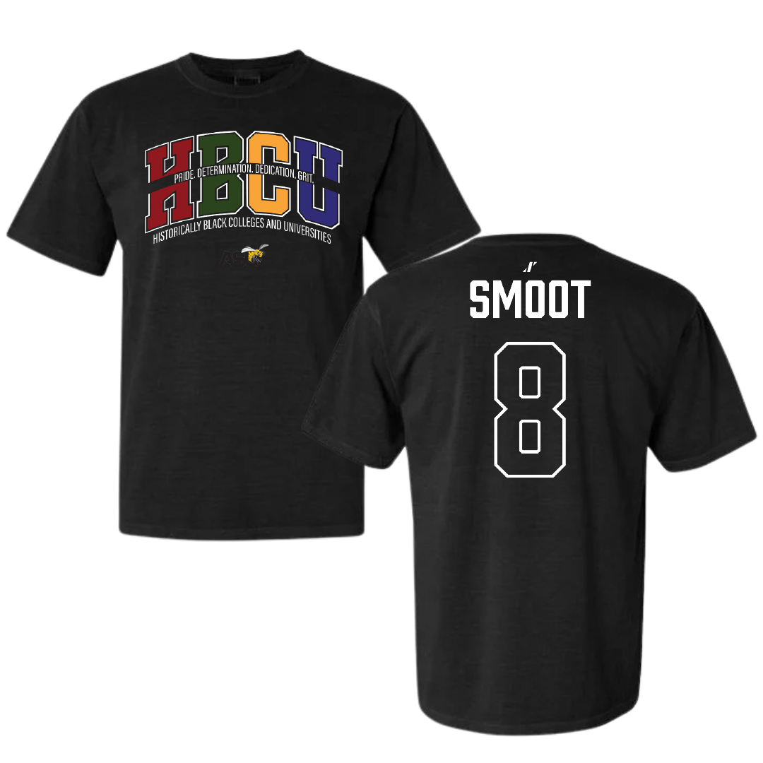 Alabama State University Football Black HBCU Comfort Colors Tee - #8 Te'Sean Smoot