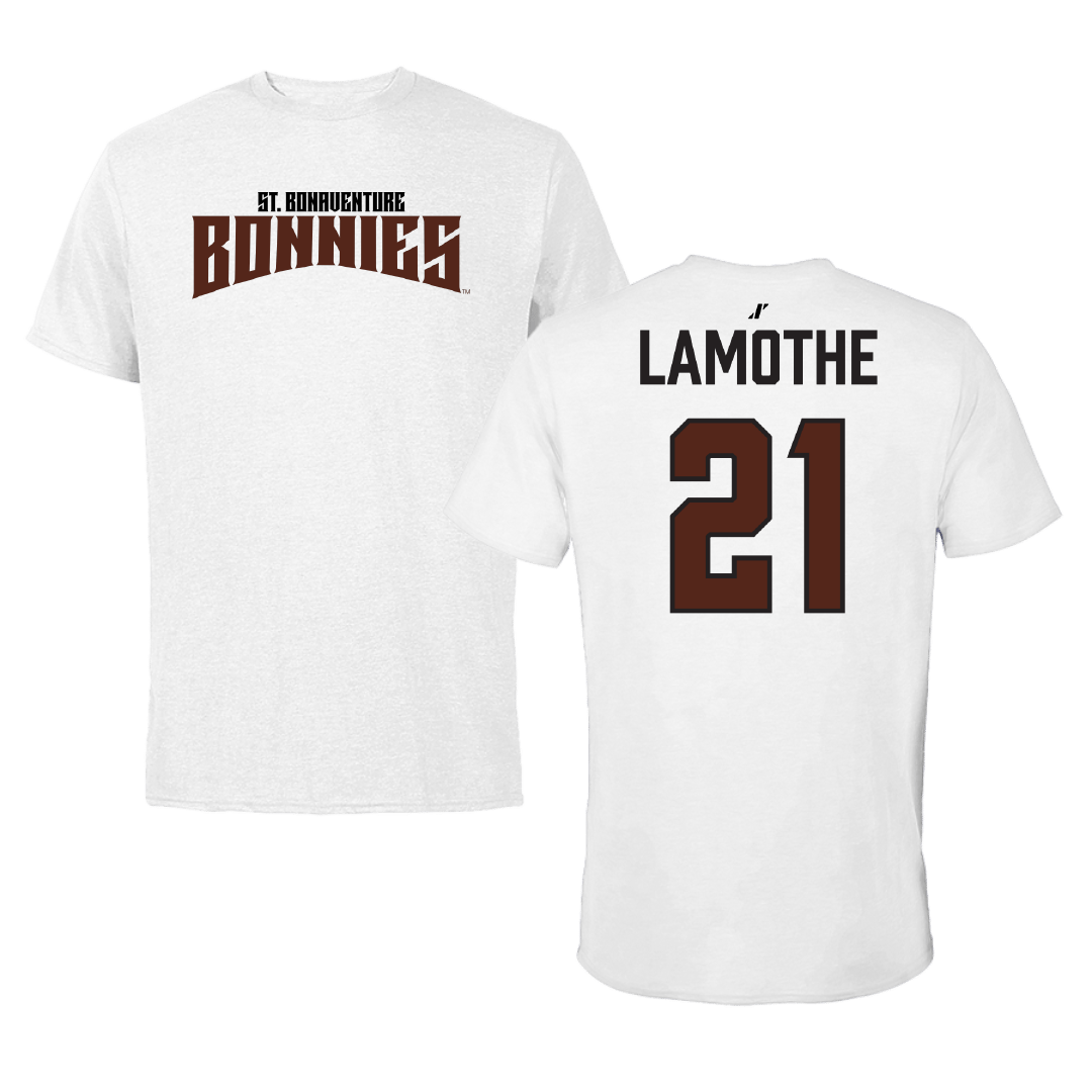 St. Bonaventure University Baseball White Classic Performance Tee - #21 Christian LaMothe
