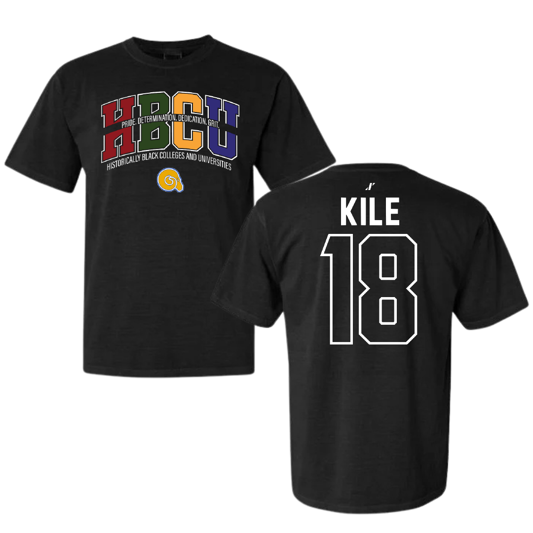 Albany State University Baseball Black HBCU Comfort Colors Tee - #18 David Kile