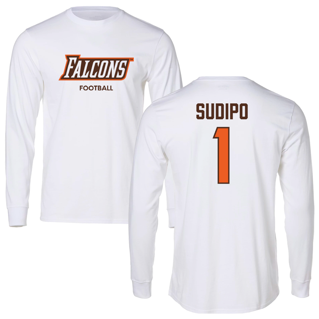 Bowling Green State University Football White Long Sleeve - #1 Mateo Sudipo