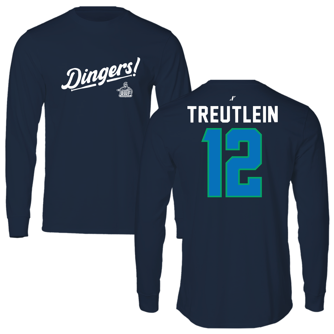 University of West Florida Softball Navy Dingers Long Sleeve - #12 Maddie Treutlein