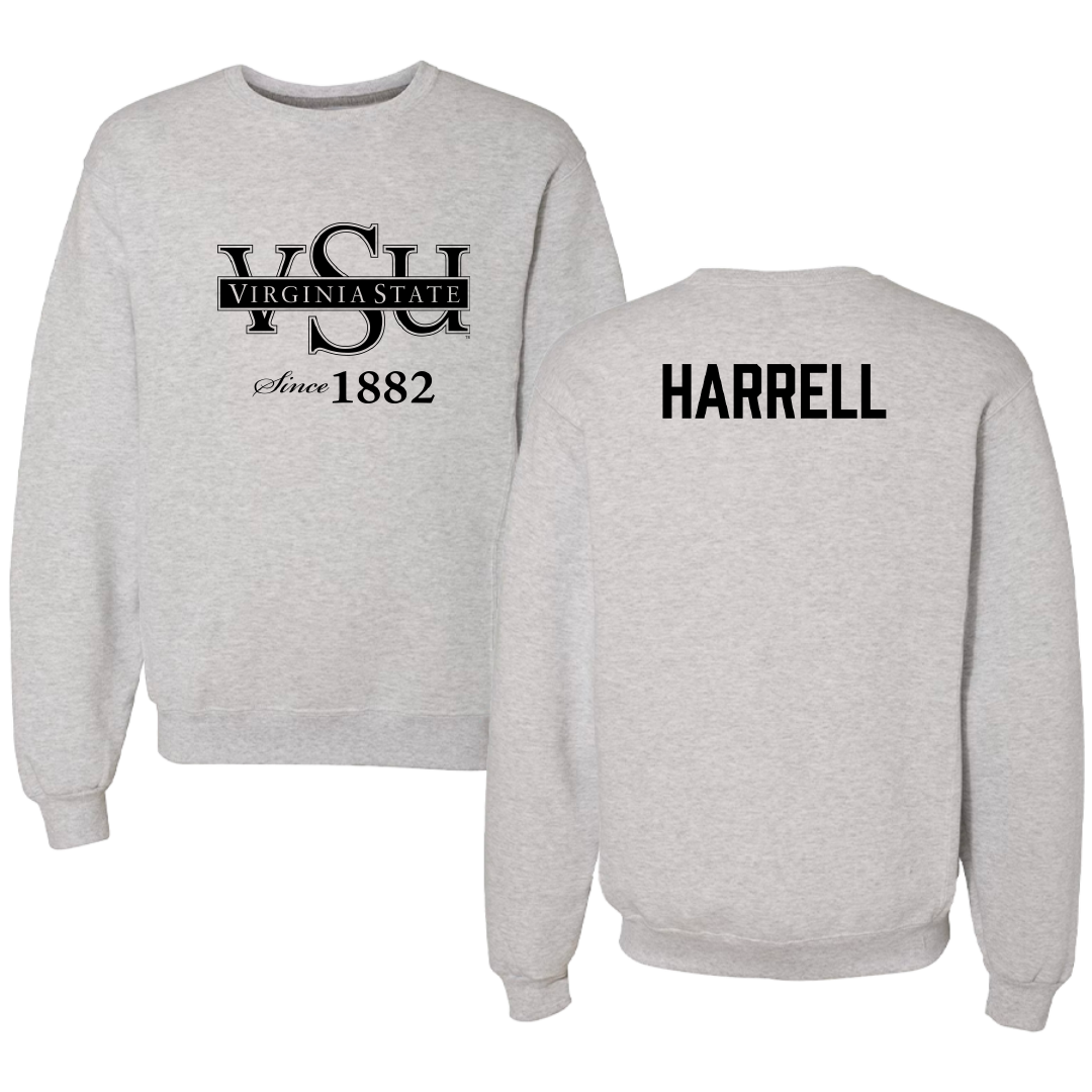 Virginia State University TF and XC Gray Crewneck - Amarion Harrell