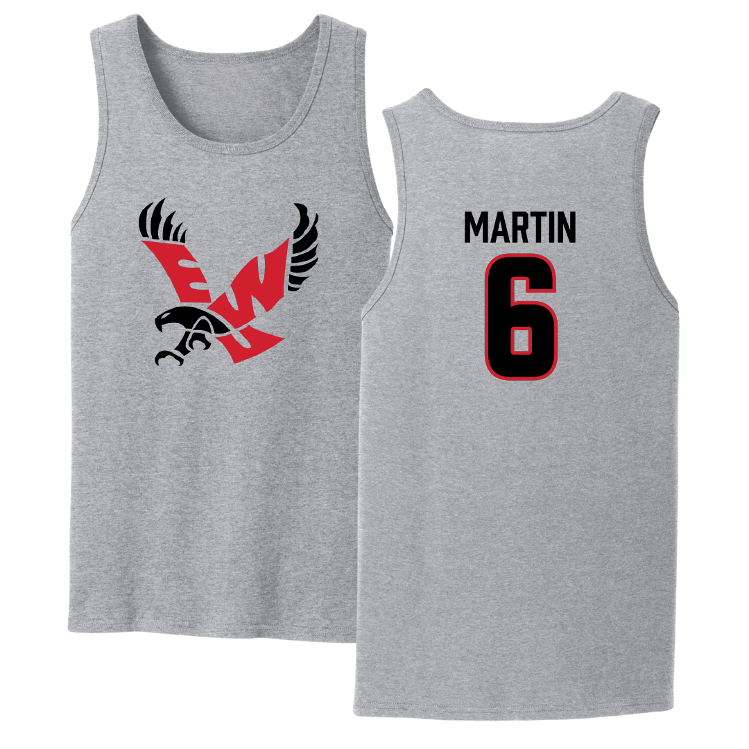 Eastern Washington University Soccer Sport Gray Tank Top - #6 Gillian Martin