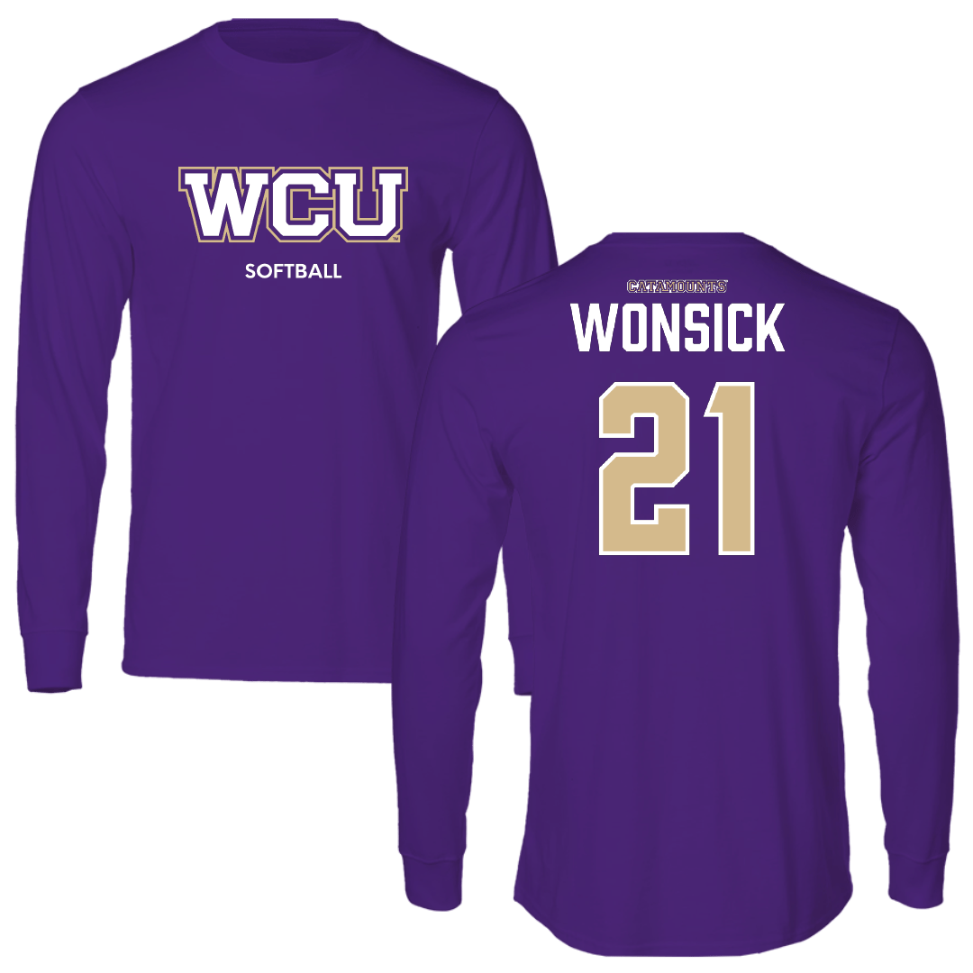 Western Carolina University Softball Purple Performance Long Sleeve - #21 Becka Wonsick