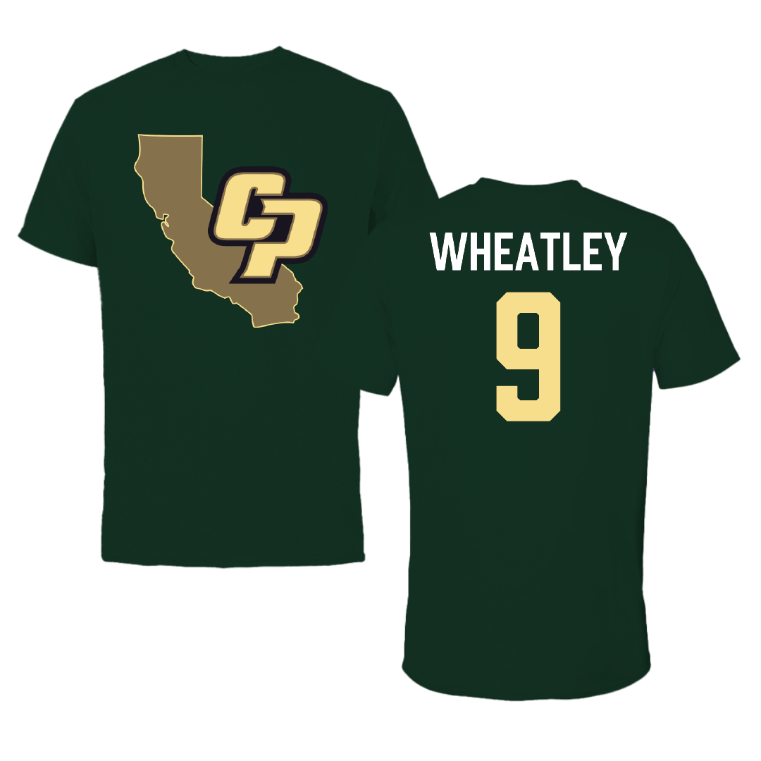 Cal Poly Football Forest Green State Performance Tee - #9 Brooks Wheatley